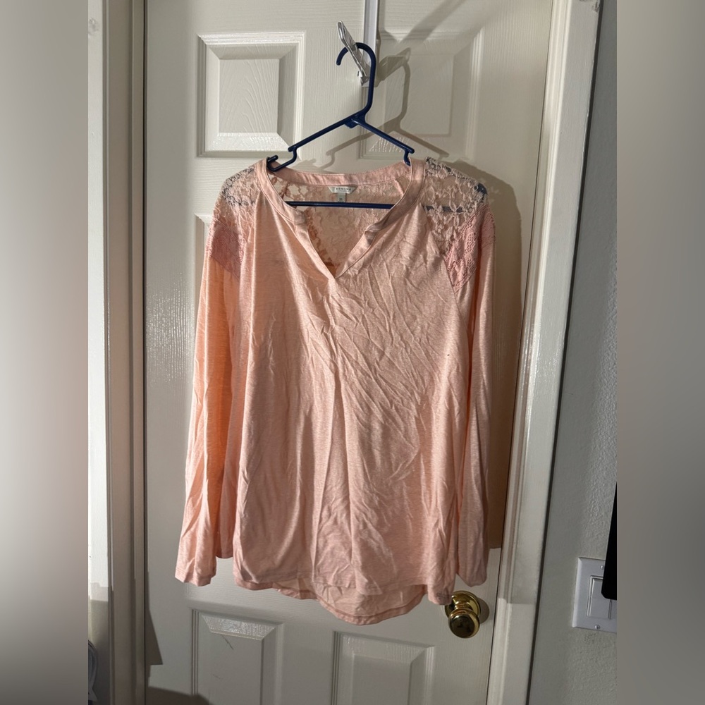 Sonoma Blush Lace Detail Top